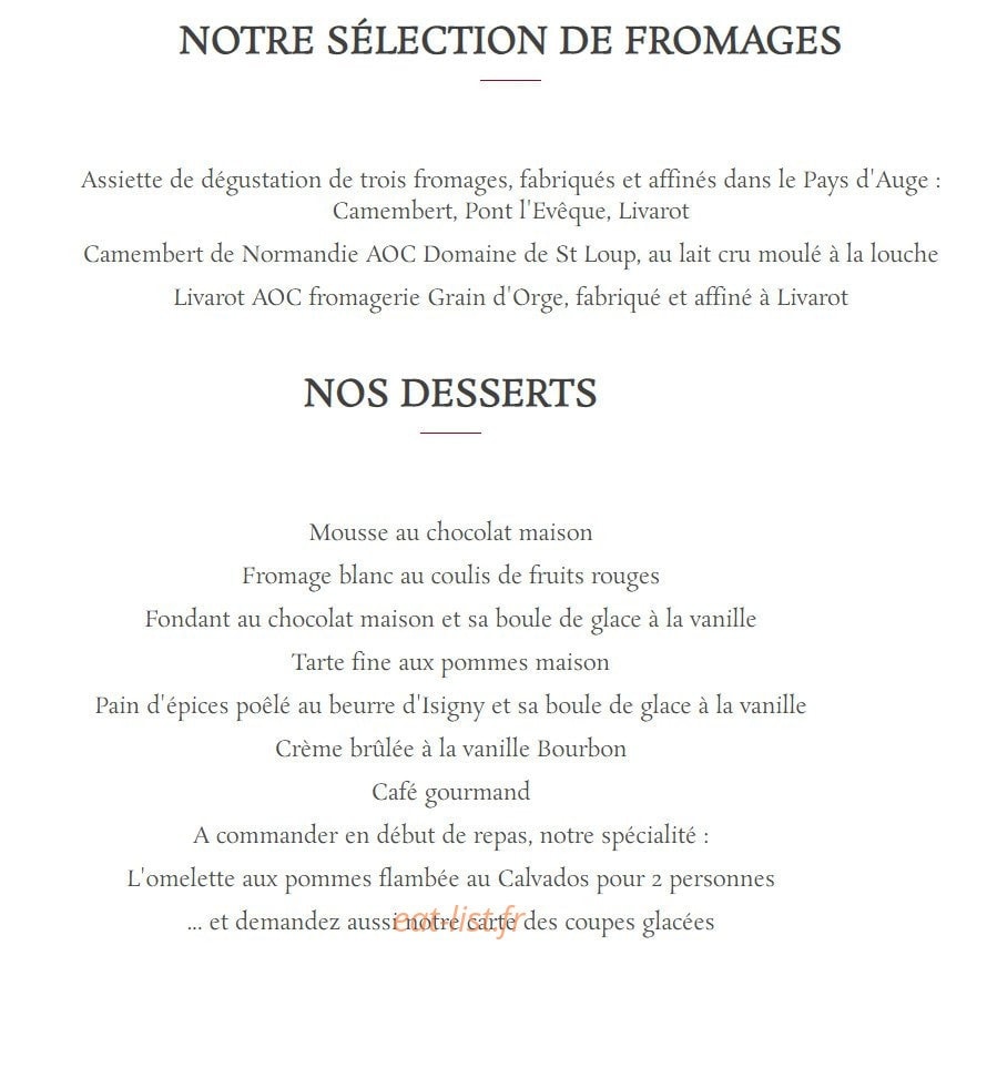 Au P'Tit Normand Cambremer — carte page 5