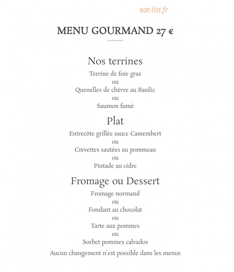 Au P'Tit Normand Cambremer — carte page 2