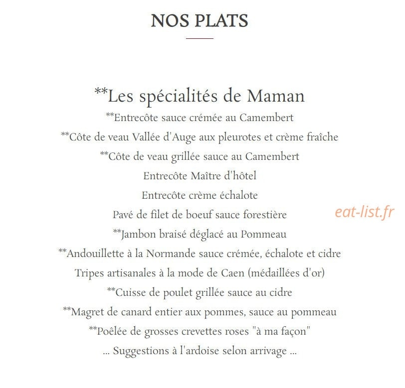 Au P'Tit Normand Cambremer — carte page 4