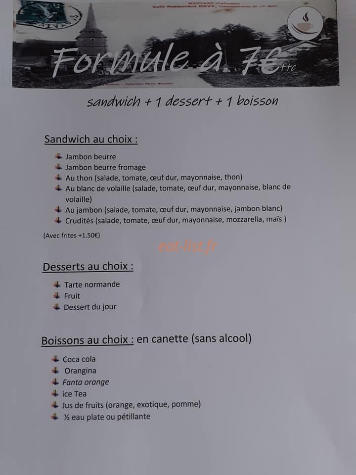 Le café de Manerbe — carte page 1