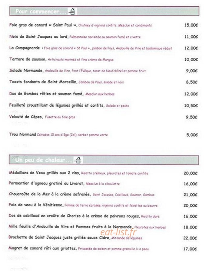 Auberge de valsemé — carte page 5