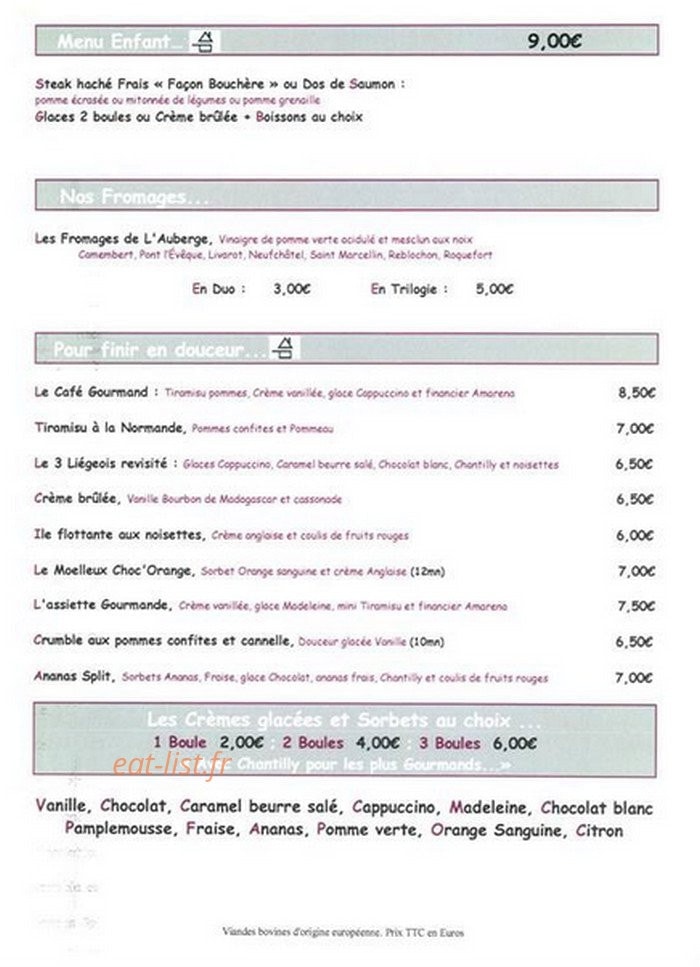Auberge de valsemé — carte page 2
