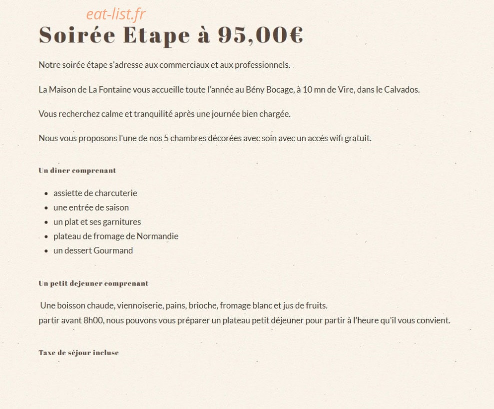 La Maison de la Fontaine — carte page 1