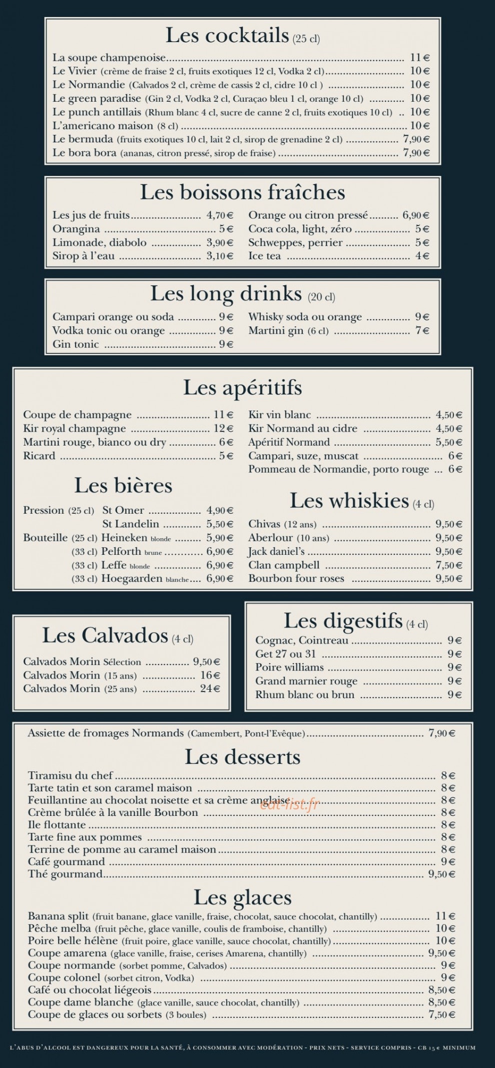 Bistrot Le Vivier — carte page 5