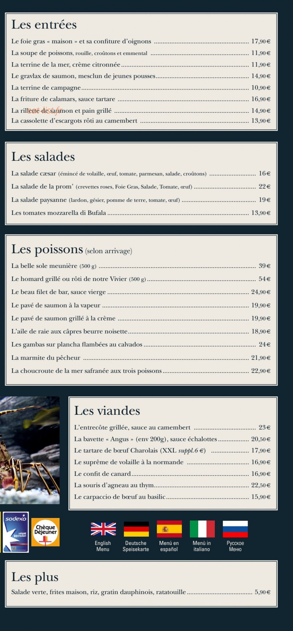 Bistrot Le Vivier — carte page 4