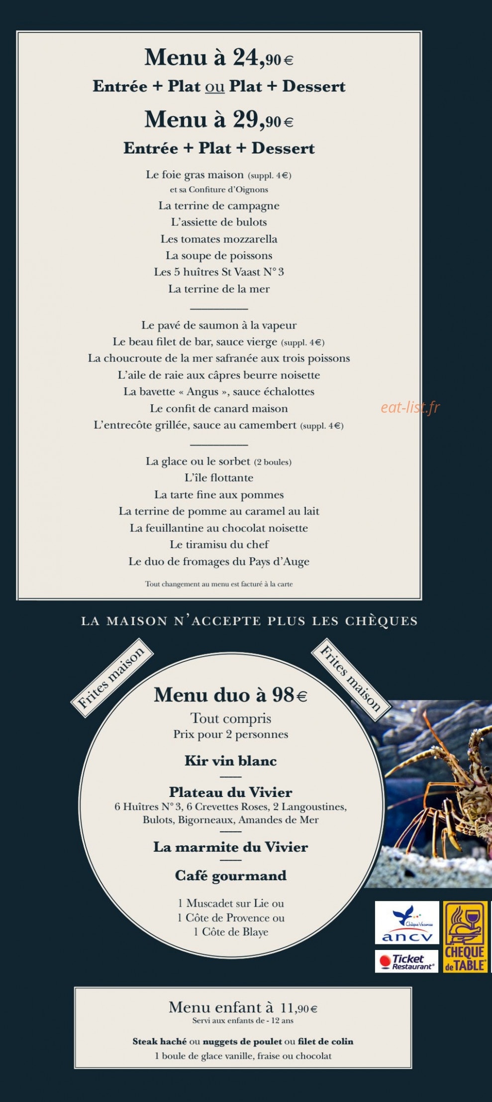 Bistrot Le Vivier — carte page 3