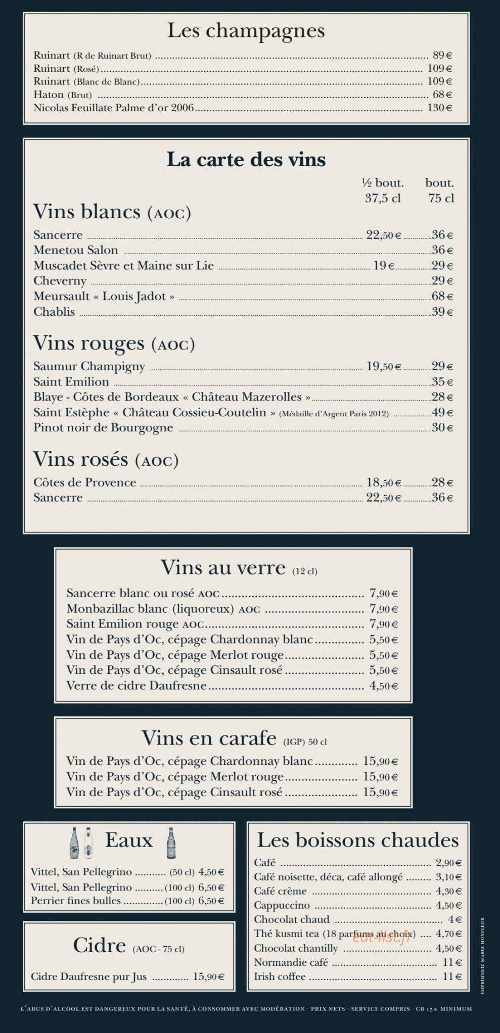 Bistrot Le Vivier — carte page 6