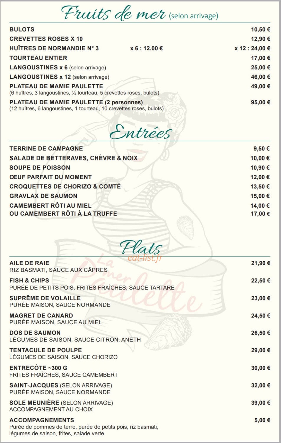 La Mer Paulette — carte page 1