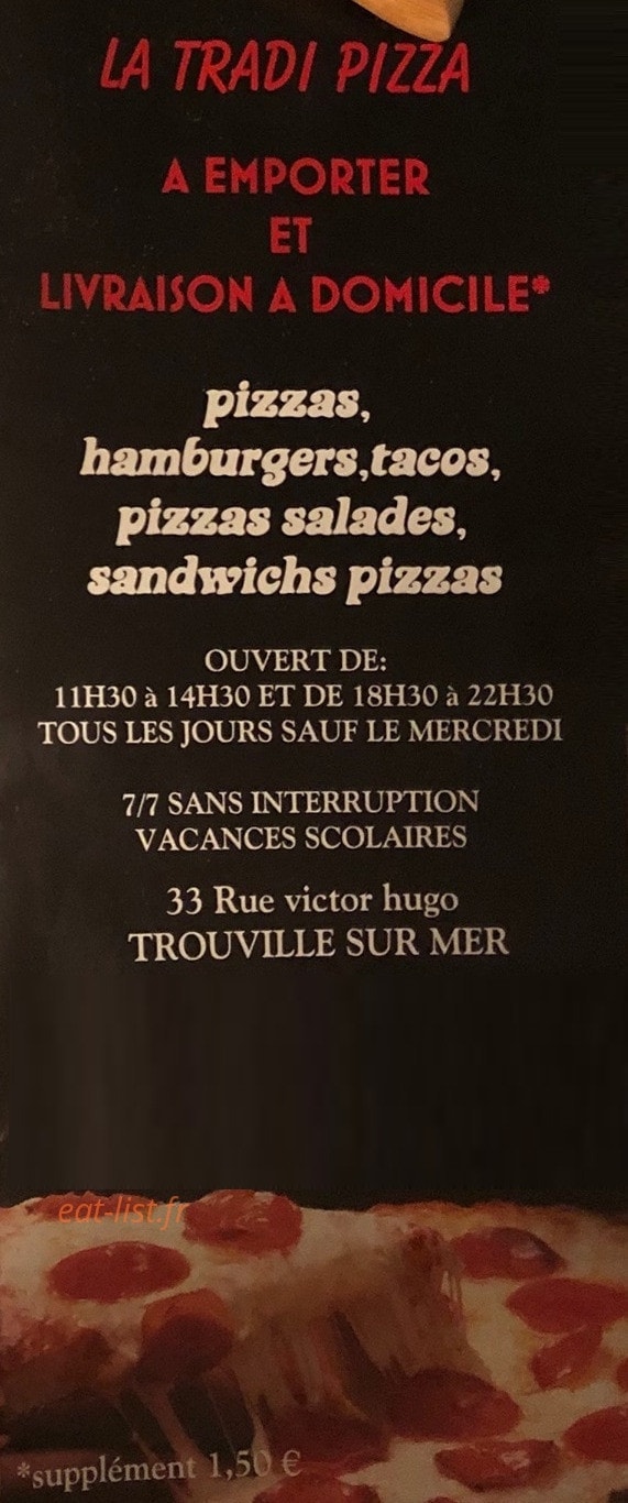 La tradi pizza — carte page 1