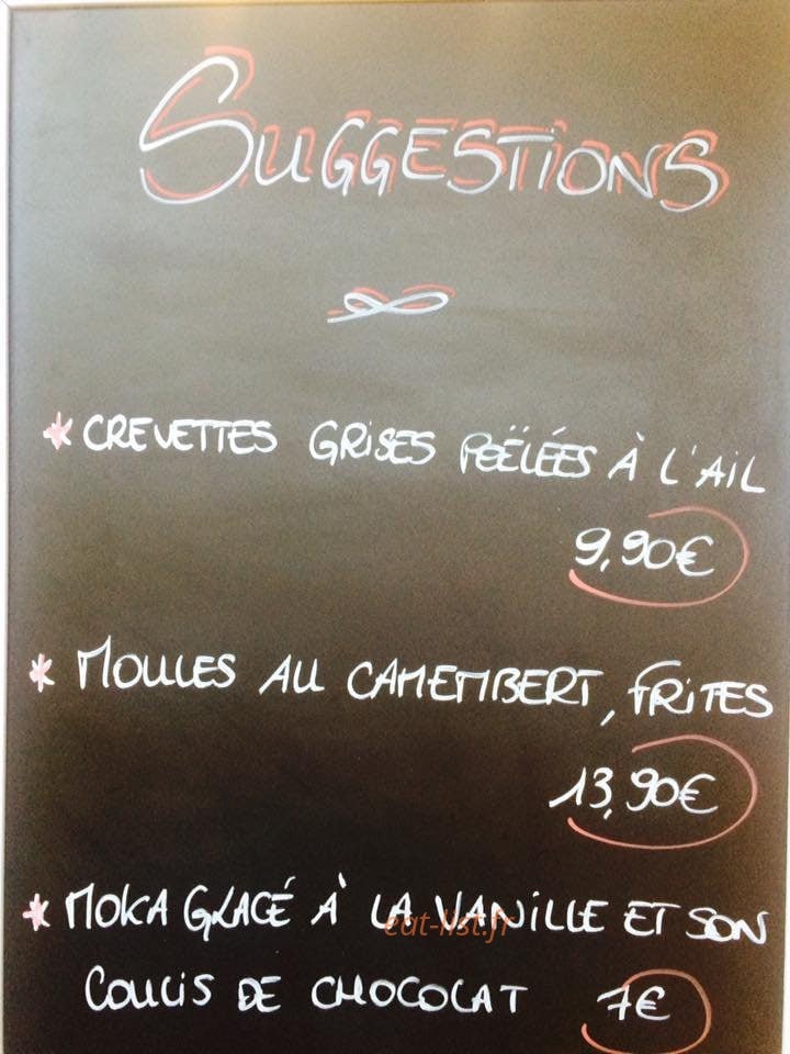 Carte et menu de Le Chalut à Trouville sur Mer — Exemple de menu