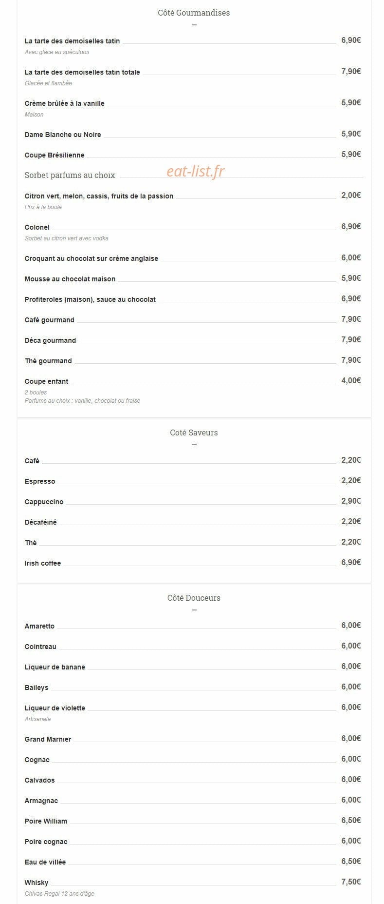 Le Grain de Sable — carte page 3
