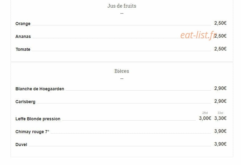 Le Grain de Sable — carte page 6