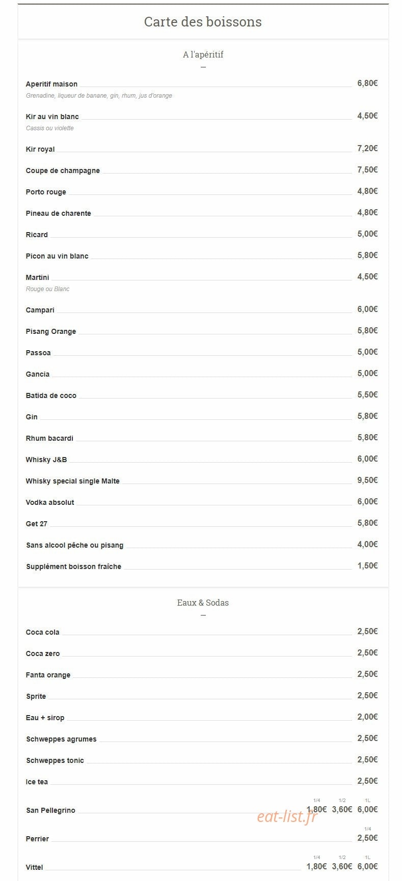 Le Grain de Sable — carte page 5