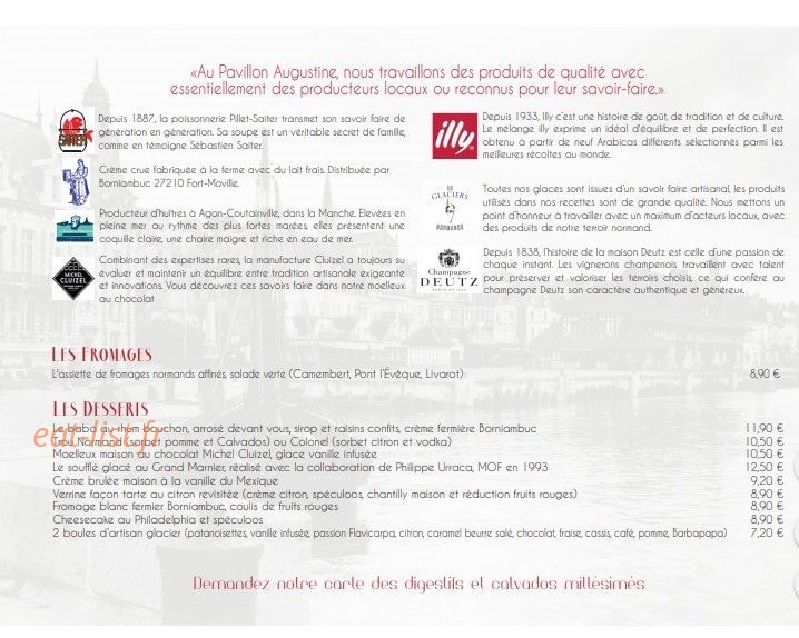 Le Pavillon Augustine — carte page 7