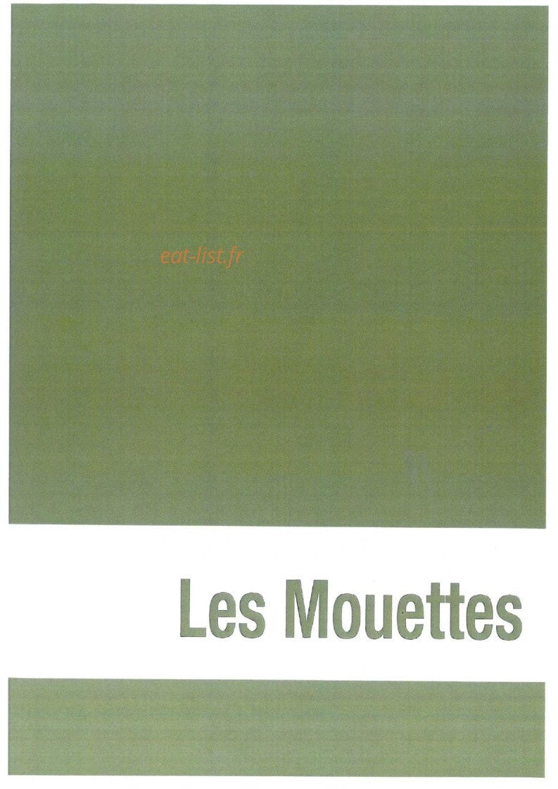 Restaurant Les Mouettes — carte page 1