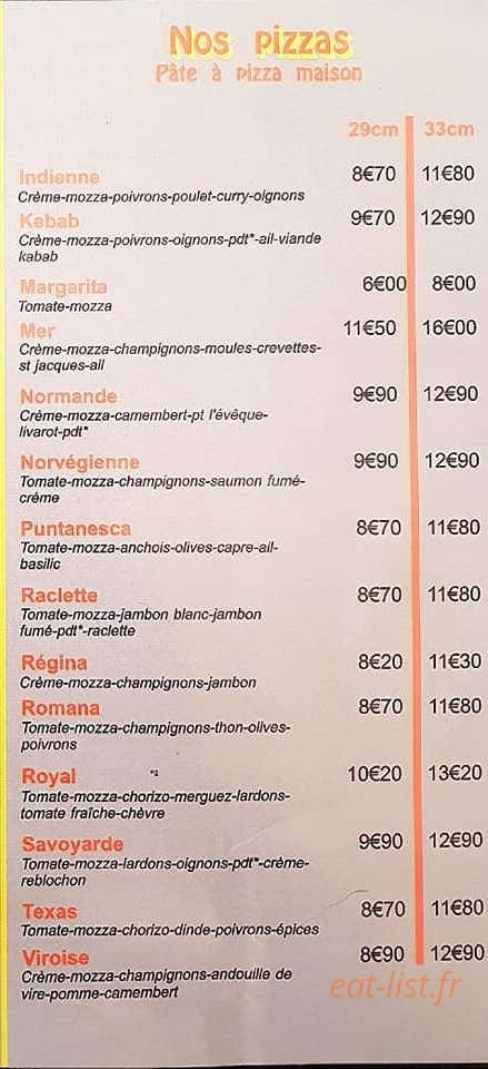 Kgc  pizza — carte page 1