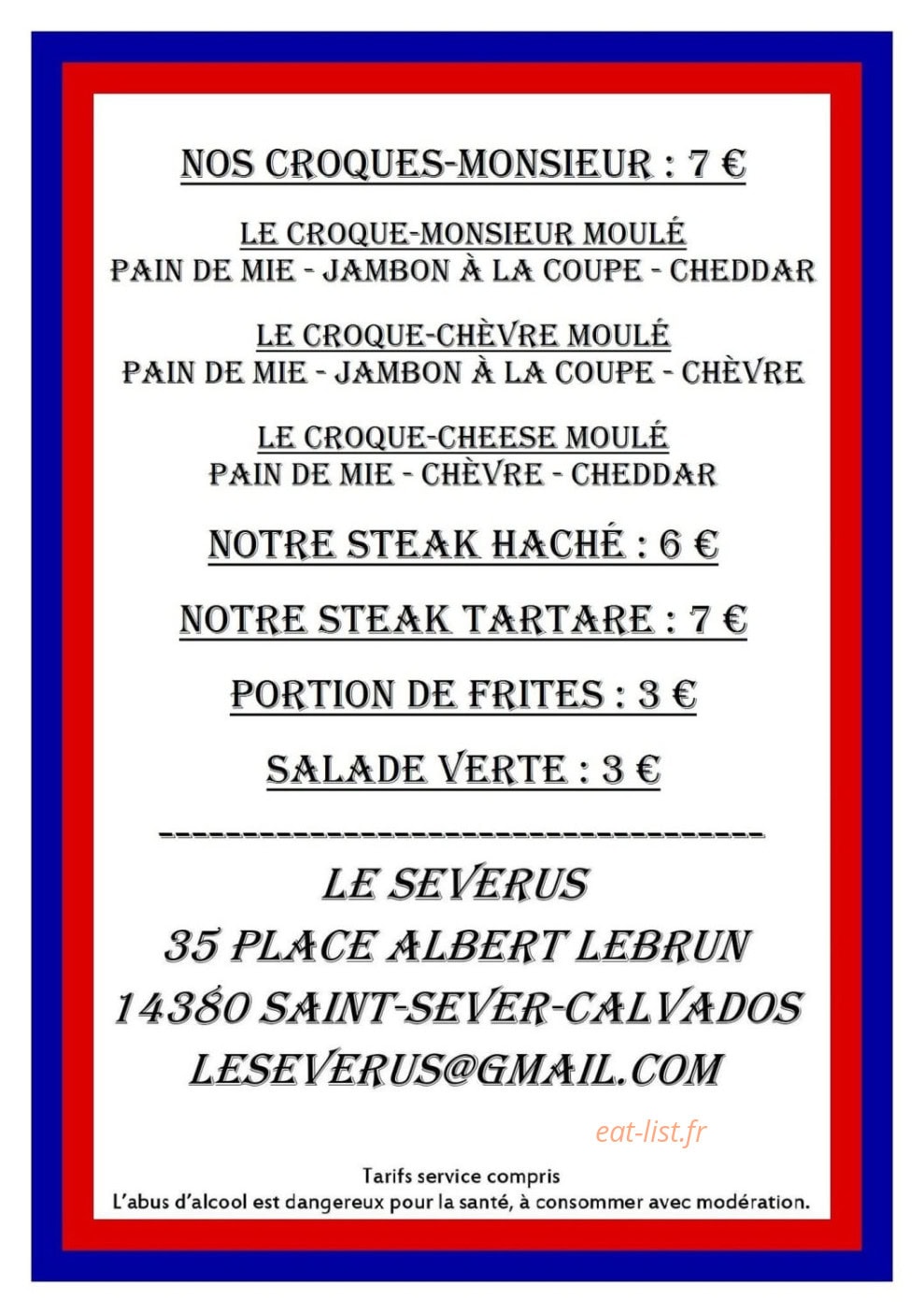 Le Severus — carte page 3