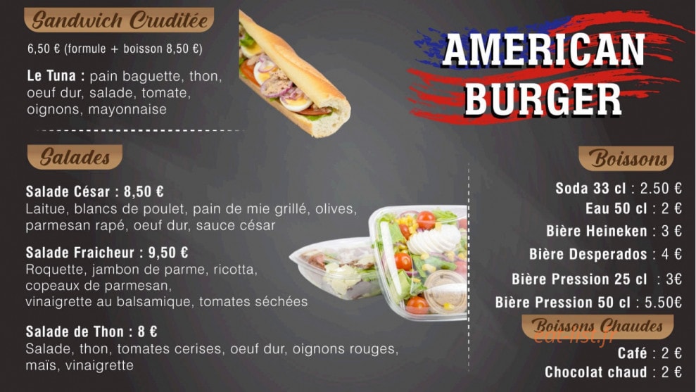 American Burger — carte page 3