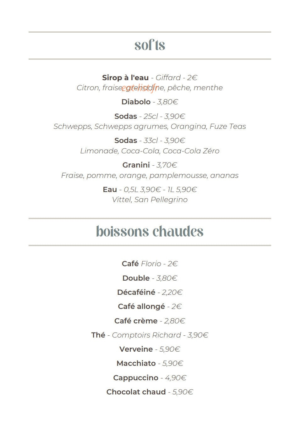 Aroma — carte page 9