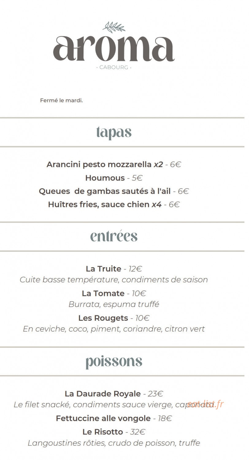 Aroma — carte page 1