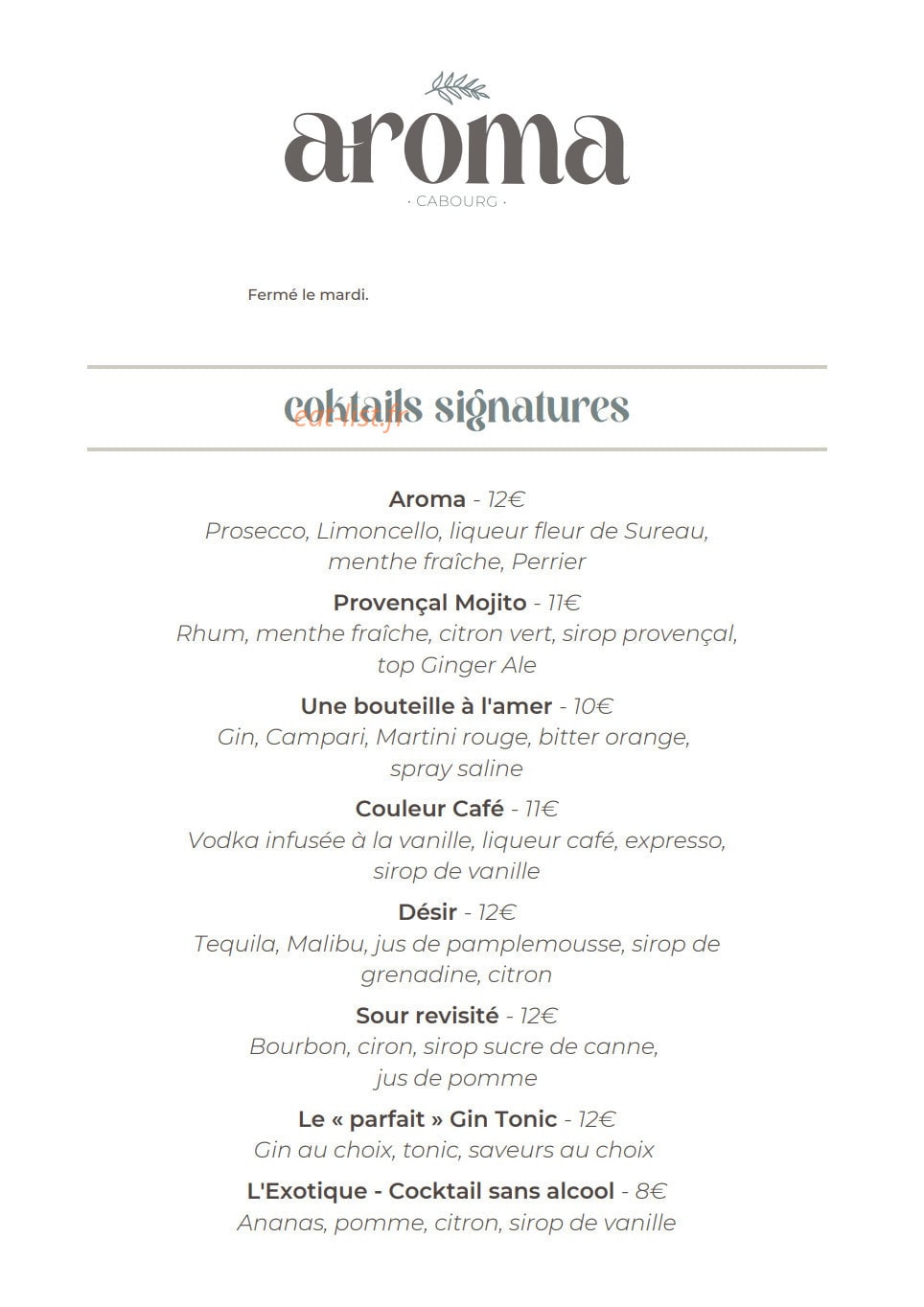 Aroma — carte page 4