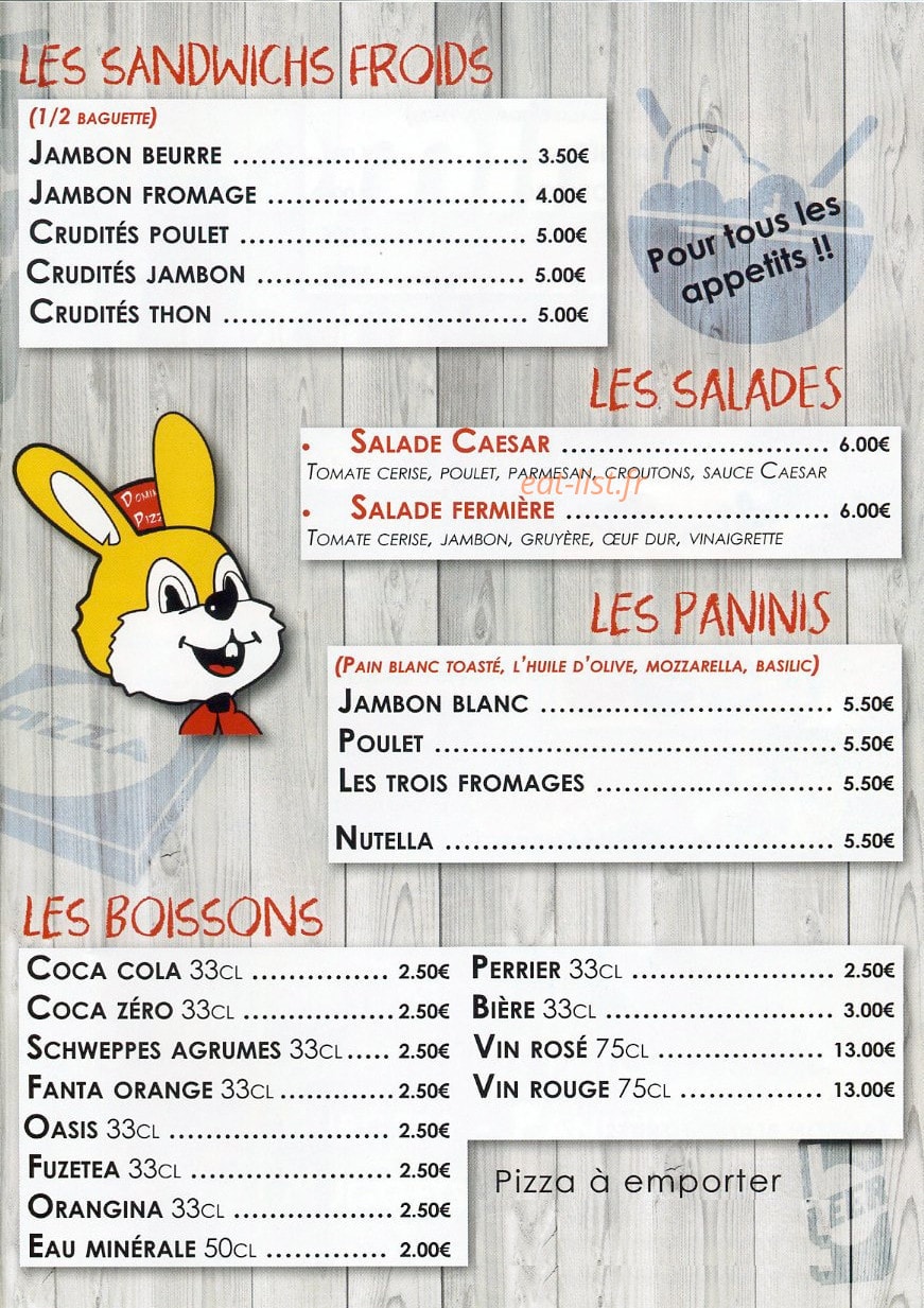 Dominute pizza — carte page 3