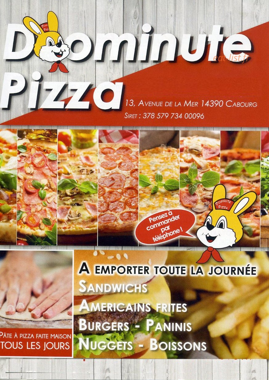 Dominute pizza — carte page 1