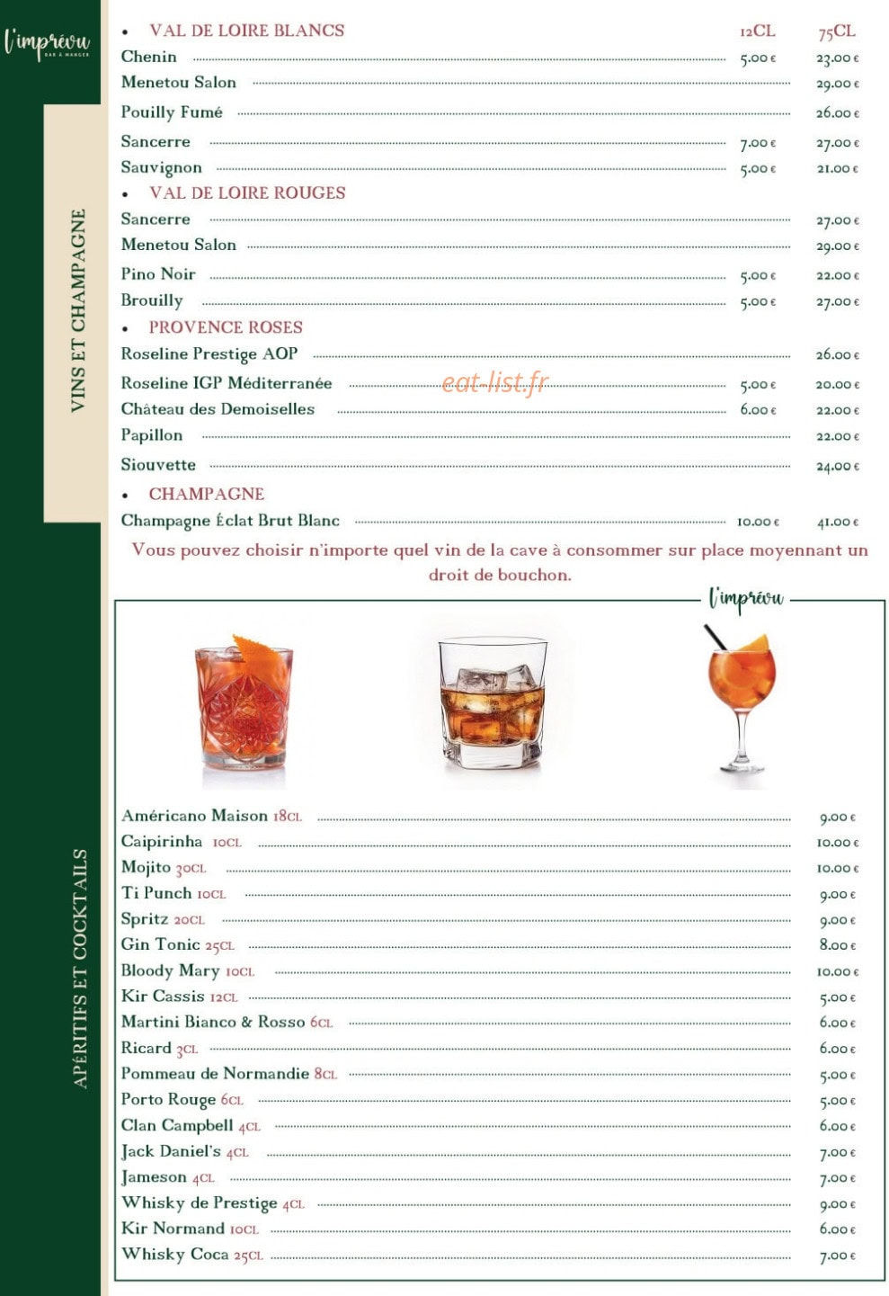 L'Imprévu — carte page 3