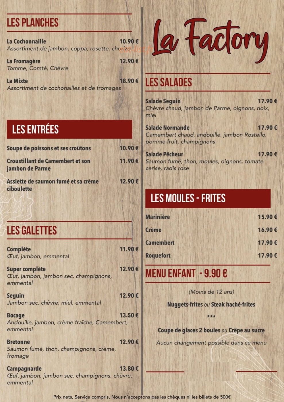 La Factory — carte page 1