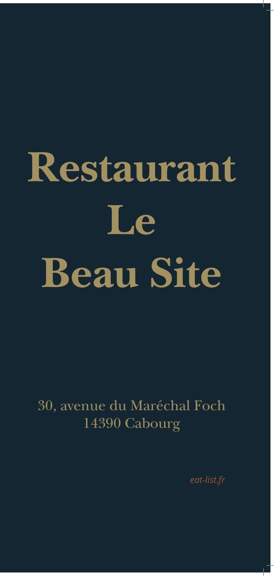 Le Beau Site — carte page 1