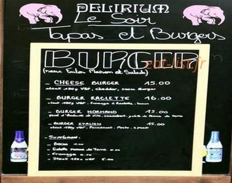 Le Bistrot des Arts — carte page 1