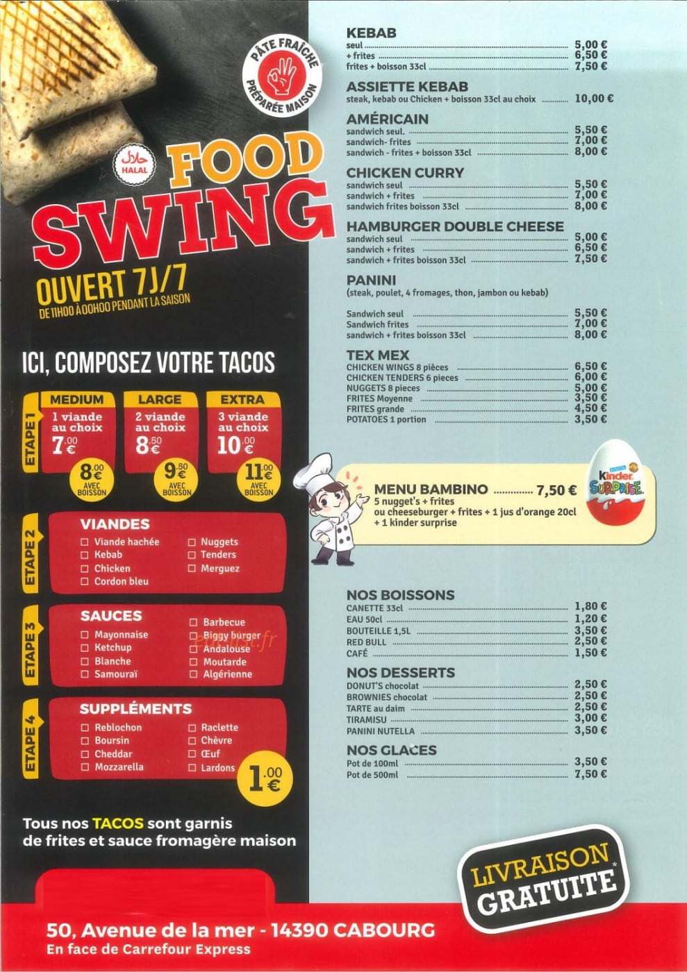 Swing Food — carte page 2
