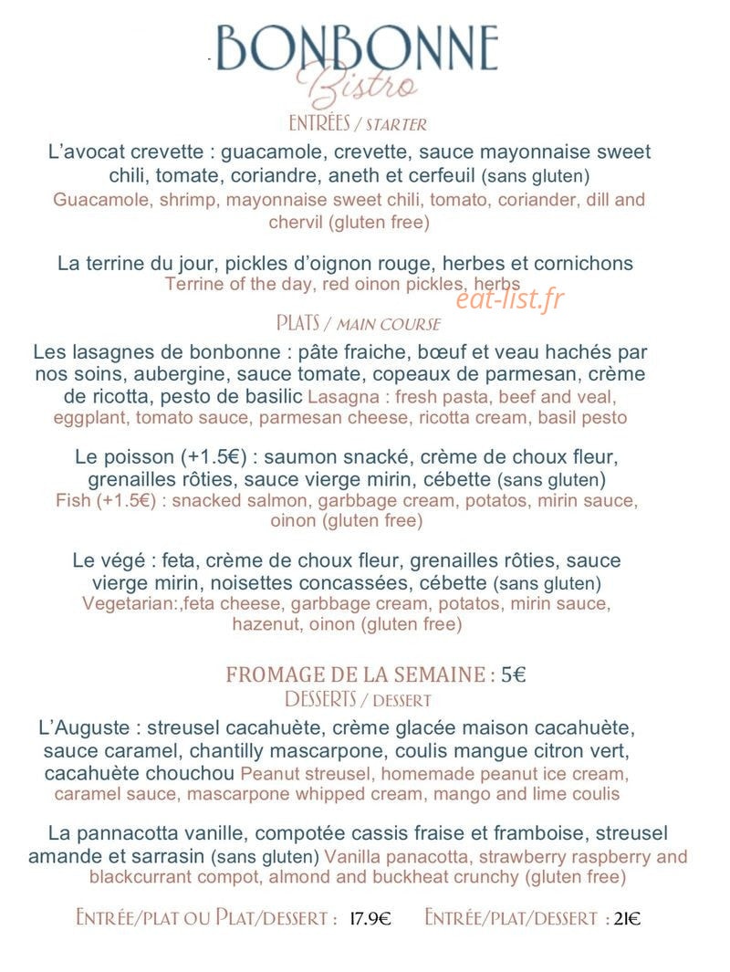 Bonbonne — carte page 1