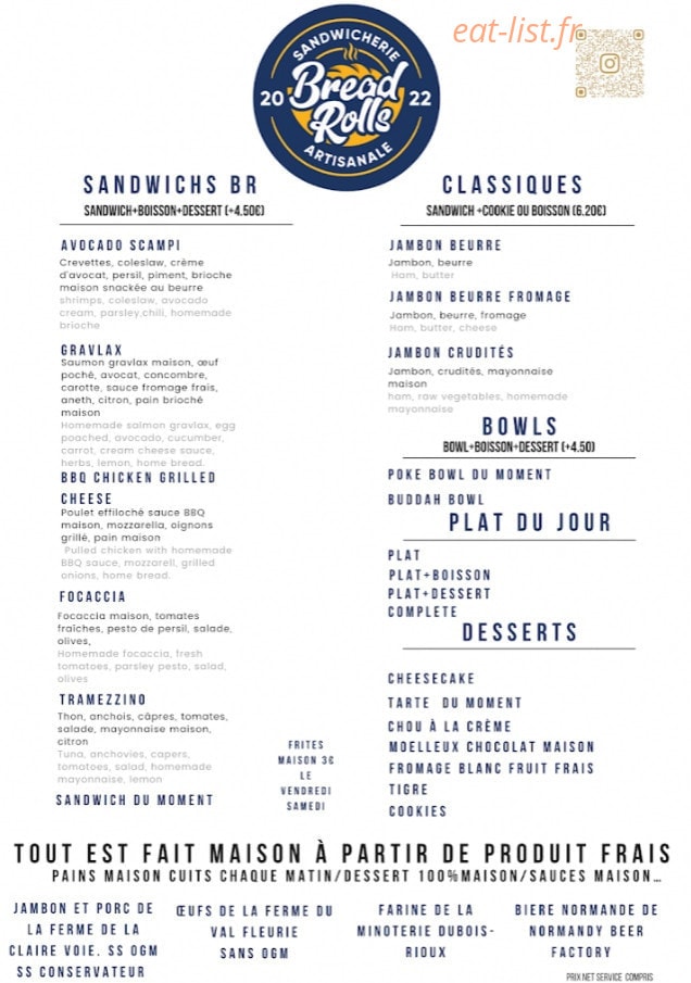 Bread Rolls — carte page 1