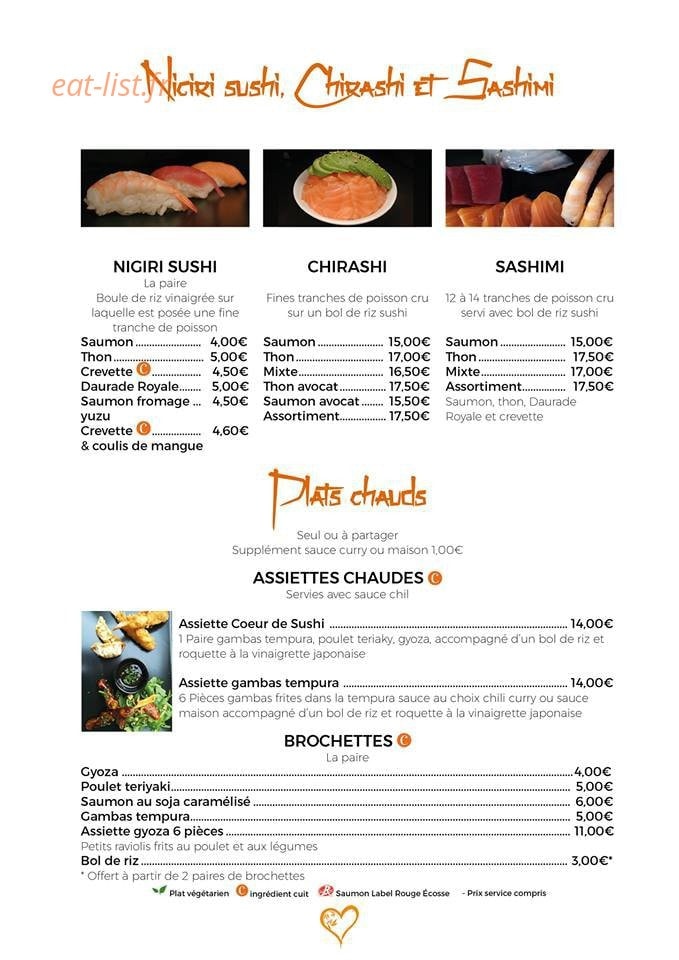 Coeur de Sushi — carte page 4