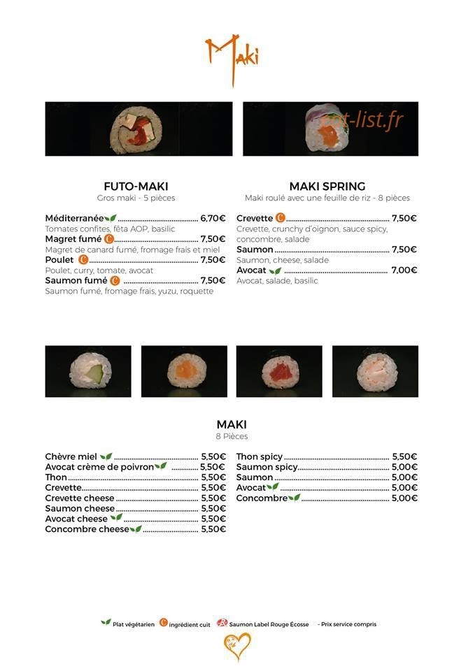 Coeur de Sushi — carte page 3