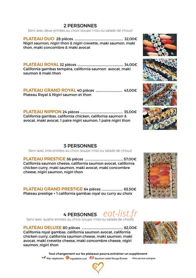 Coeur de Sushi — carte page 8