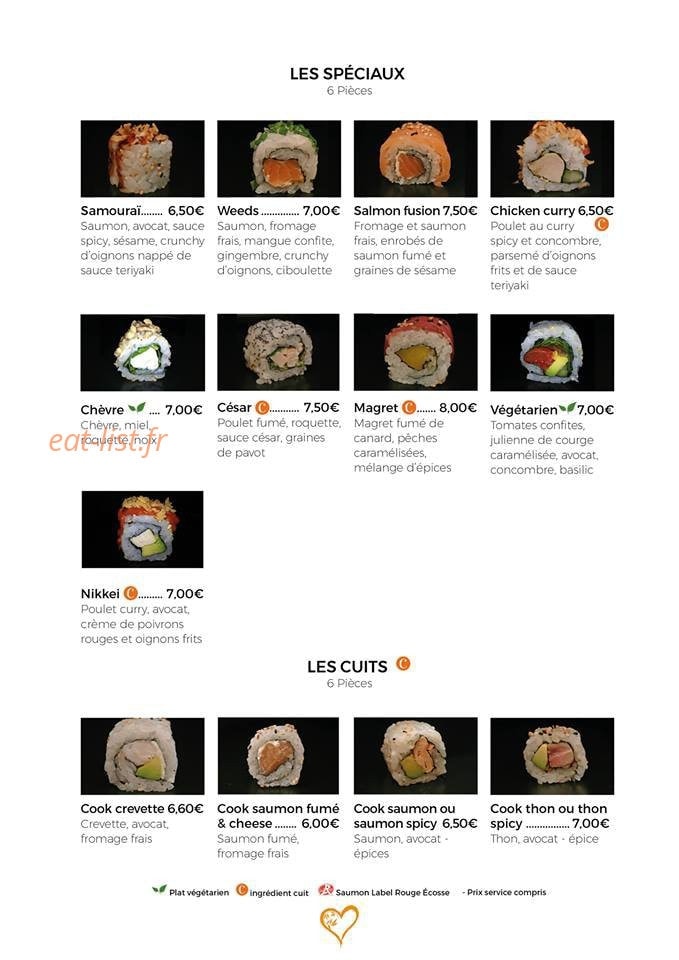 Coeur de Sushi — carte page 6