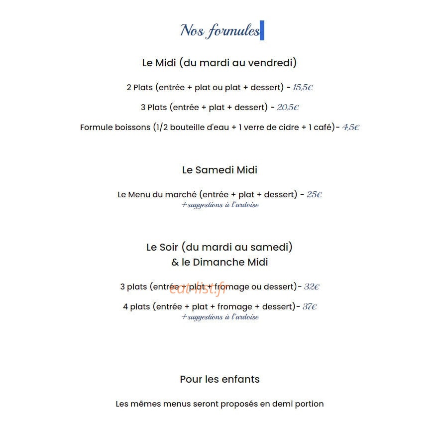 Gourmandise & Tradition — carte page 1