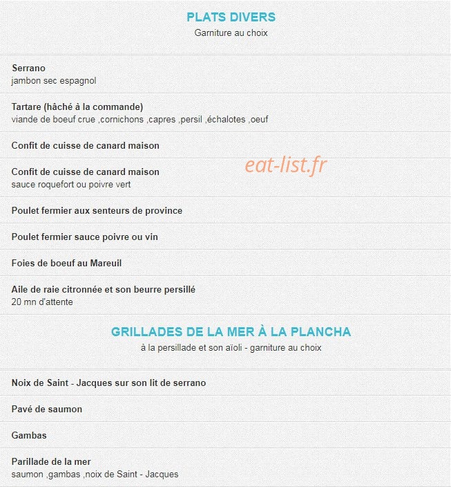 La Fringale — carte page 3