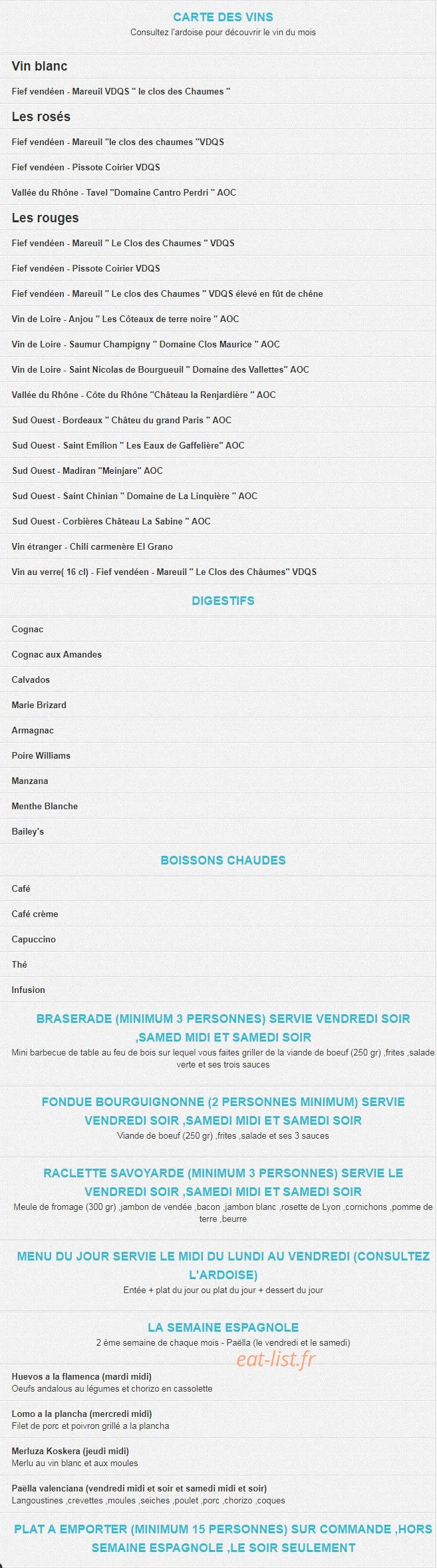 La Fringale — carte page 4