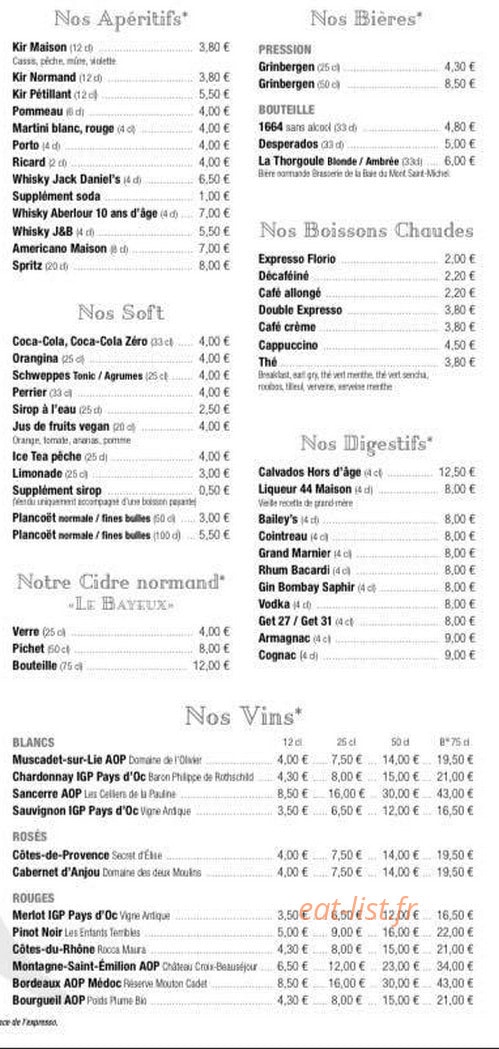 La Manufacture — carte page 3
