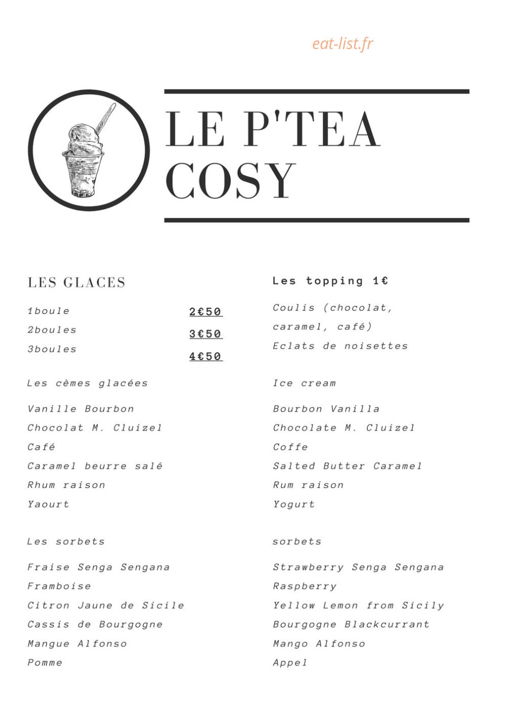 Le P'tea Cosy — carte page 5