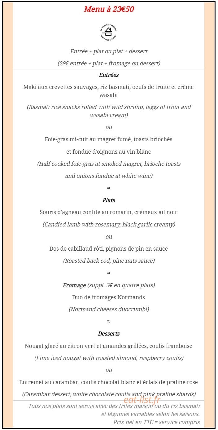 Le p'tit resto — carte page 3