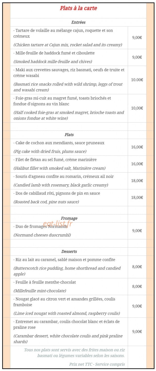 Le p'tit resto — carte page 2