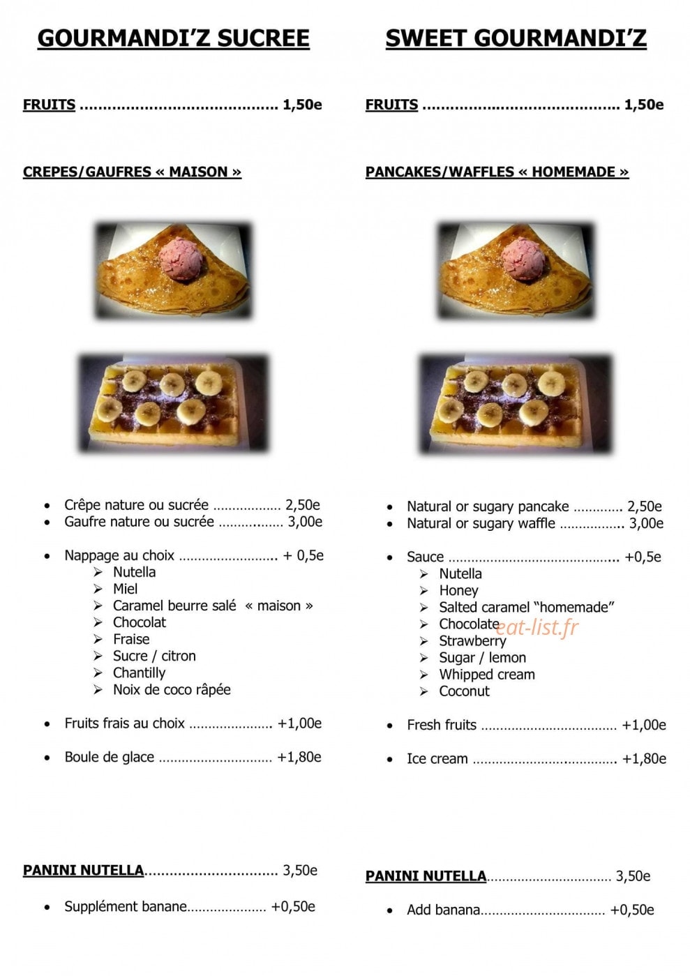 Les Gourmandi'Z de Julie — carte page 4