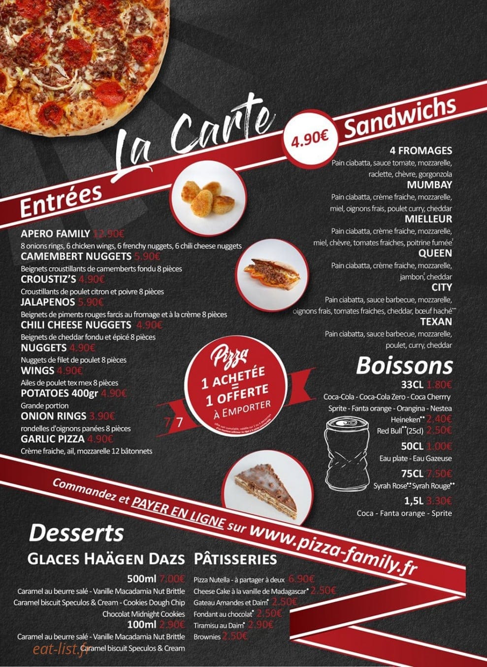 Pizza Family — carte page 4