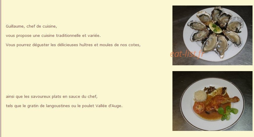 Auberge des Monts — carte page 1