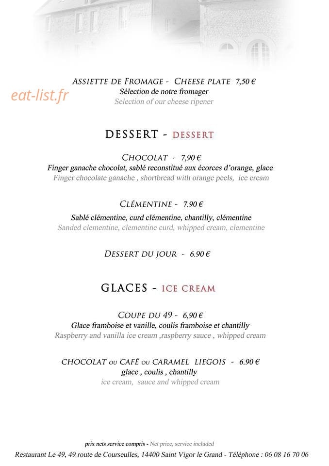 Le Quarante Neuf — carte page 2