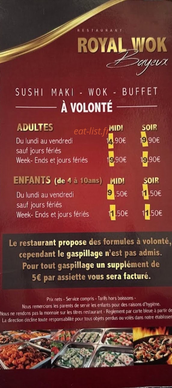 Royal Wok — carte page 1